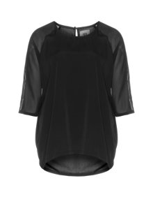 Veto Shirt with fabric mix Black