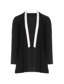 Manon Baptiste Jacket with a narrow shawl collar Black / White