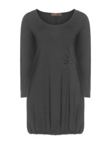 Exelle Asymmetric long sleeve O-shaped dress Anthracite