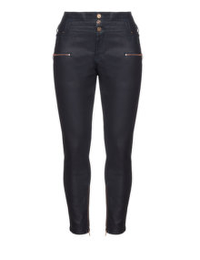 Carmakoma High rise cropped coated jeans Dark-Blue