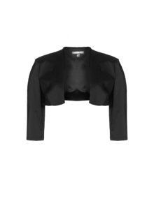 Weise  Elastic bolero with stand-up collar Black