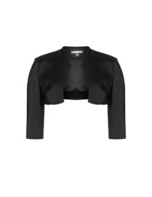 Weise  Elastic bolero with stand-up collar Black