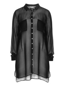 Carmakoma Transparent chiffon blouse Black