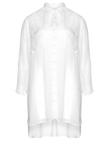 Carmakoma Transparent chiffon blouse Ivory-White