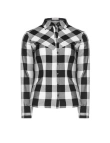 Manon Baptiste Cotton blouse with checked pattern Black / White