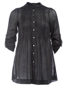 Manon Baptiste Cotton blouse with tucks Black