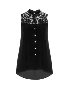 Manon Baptiste Lace cotton blouse Black