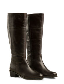 Head Over Heels Walker Leather boots with Cuban heel Dark-Brown