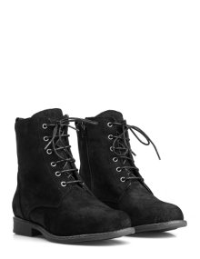 JJ Footwear Laced boots from suede Black