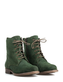 JJ Footwear Laced boots from suede Green