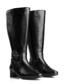 JJ Footwear Leather boots with Cuban heel Black