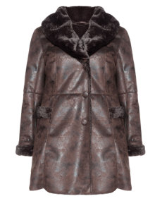 Escaladya Antique faux leather coat Dark-Brown