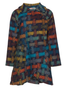 Exelle Wool coat with offset button placket Dark-Blue / Versicolour