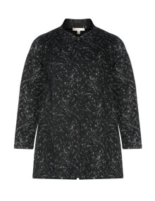 Manon Baptiste Allover-print cotton coat Anthracite / Ivory-White