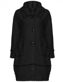 Nostalgia Wool coat with shifted pockets Black