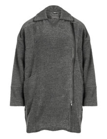 Veto Kimono-sleeved wool-blend coat Grey