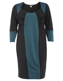 Anna Scholz Dress with three quarter sleeves Black / Petrol