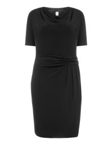 Basler Dress with stitched creases Black