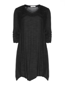 Gozzip Dress with ruffled sleeves Black