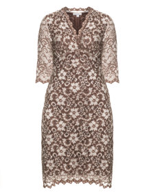 Kiyonna Three-quarter length sleeve dress Brown / Beige