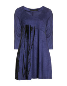 Lauren Vidal Velvet-look dress Purple