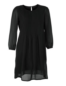 Manon Baptiste Chiffon dress with tucks Black