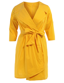 Manon Baptiste Wrap-style dress  Sunflower