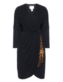 Roberto Cavalli White Wrap effect dress Black