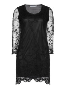 Studio Dress with embroidery Black