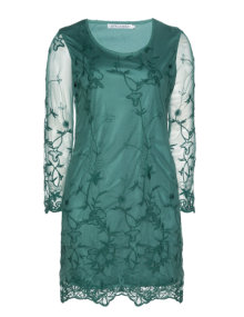 Studio Dress with embroidery Dark-Green