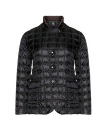 Bogner Elegant geese down quilted jacket Black / Dark-Brown