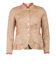 Bogner Fitted jacket with linen and cotton Light-Brown / Orange