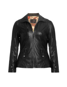 Cabrini Leather jacket in biker style Black