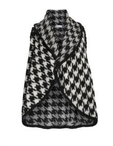 Maxima Wool waistcoat with turn-down collar Light-Grey / Black