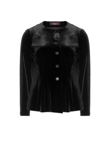 Sallie Sahne Tapered velvet blazer Black