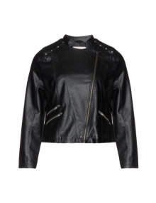 Zhenzi Short rivet biker jacket Black