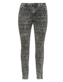Zizzi Identity Jeans with floral print Grey / Light-Grey