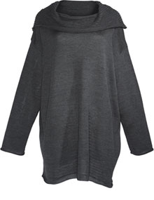 Isolde Roth Sweater with broad rolled collar Anthracite