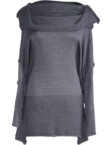 Isolde Roth Sweater with Carmen collar Anthracite