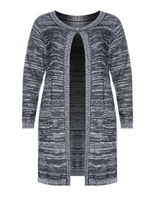 Manon Baptiste Open cardigan with cotton Black / White