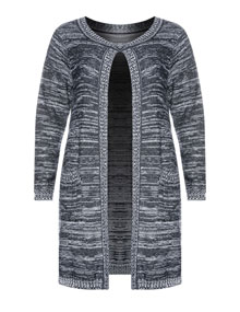 Manon Baptiste Open cardigan with cotton Black / White