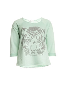 Zizzi Tiger-print sweater Mint / Grey