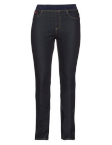 DNY Ribbed-waistband jeggings Dark-Blue