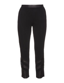 Nais Leggings with leather details and studs Black