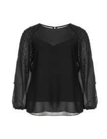 Anna Scholz Elegant 2-in-1 shirt Black