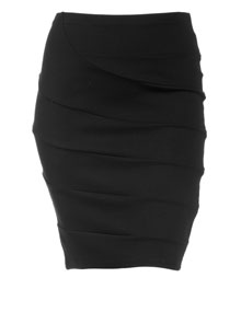 Carmakoma Jersey skirt with decorative stitching Black