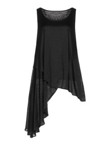 Isolde Roth Asymmetrical linen top Black