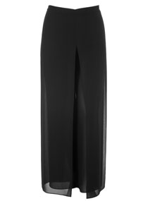 Hermann Lange Double-layer wide-cut trousers Black