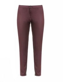 Maxima Zipped cotton trousers Bordeaux-Red