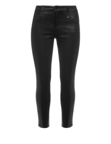 NYDJ Cropped cotton trousers Black